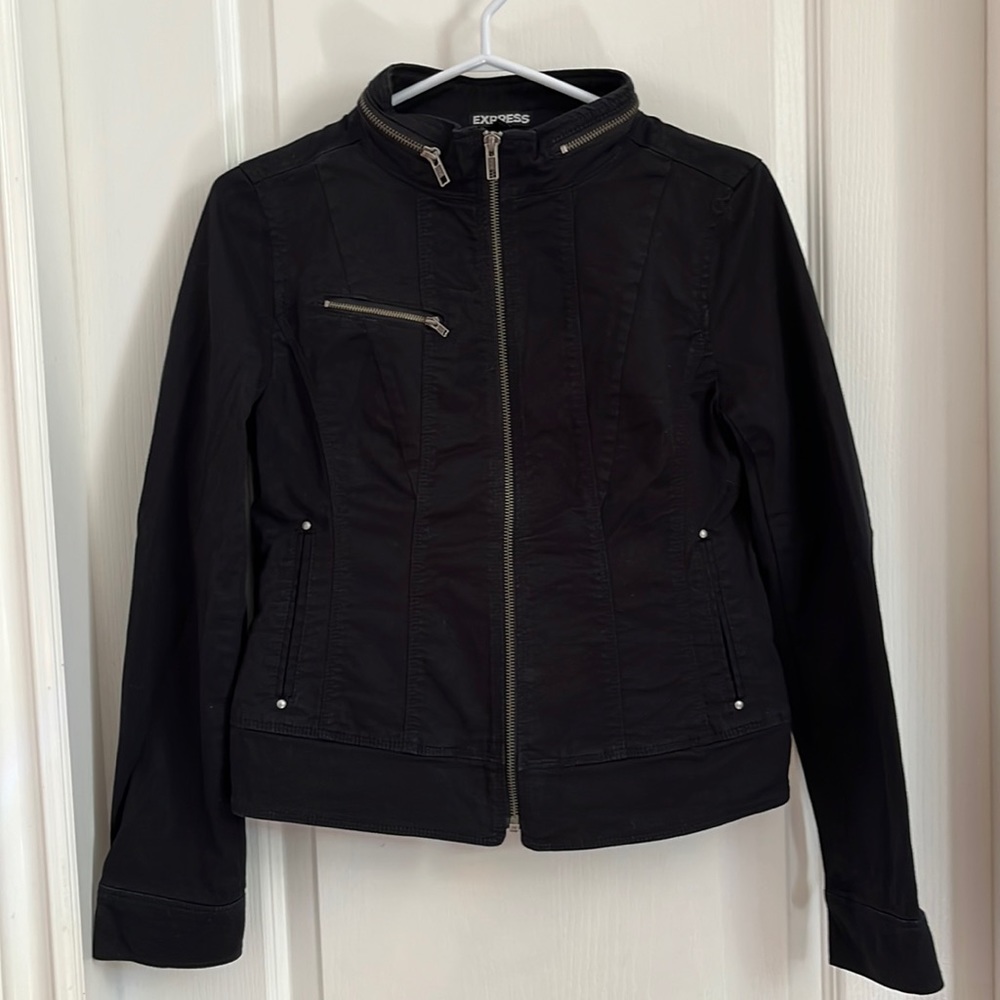 Express lightweight black utility jacket